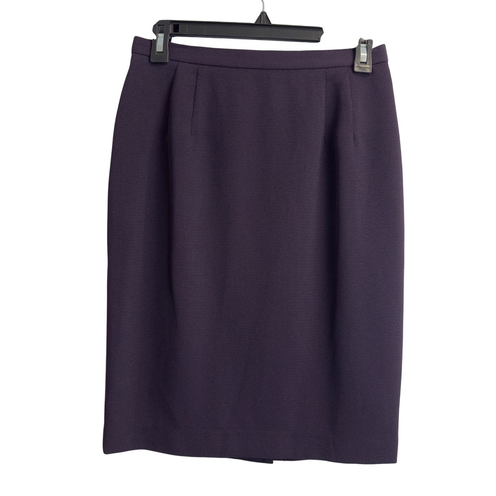 Pret A Porter Suits Women Plum Purple Pencil Skirt Size 6 Textured Crepe Lined